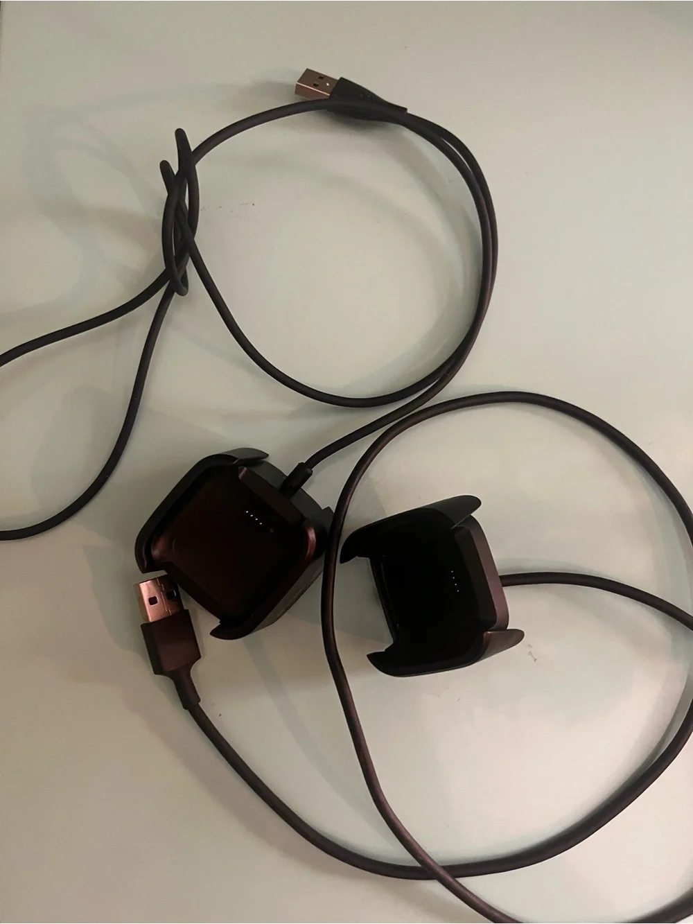 VERSA 2 FITBITCharging Cables with TWO Watch Cradles - Black